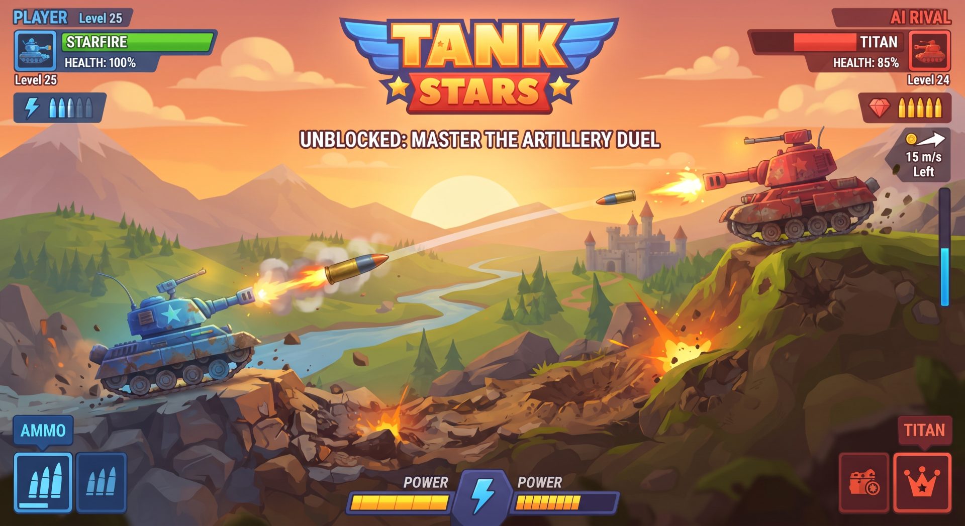 Tank Stars Unblocked: Master the Artillery Duel