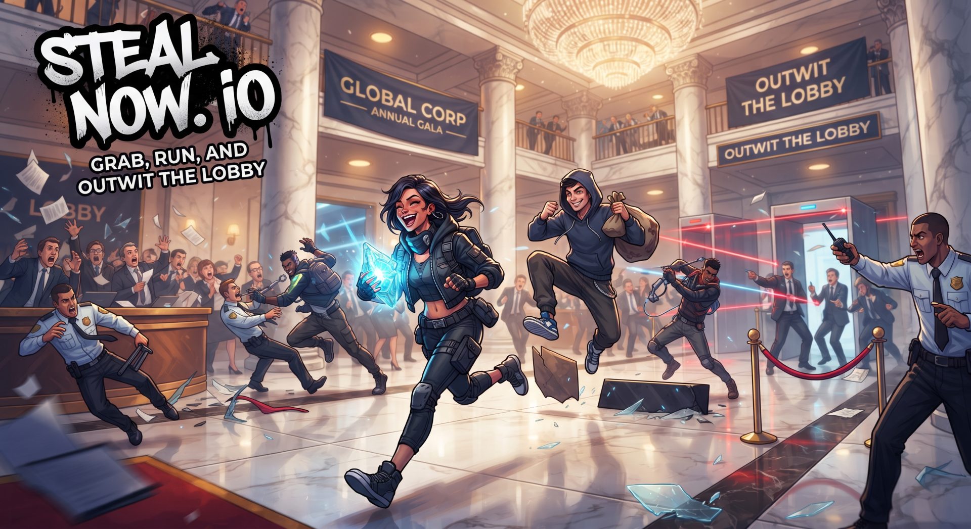 Steal Now. IO: Grab, Run, and Outwit the Lobby