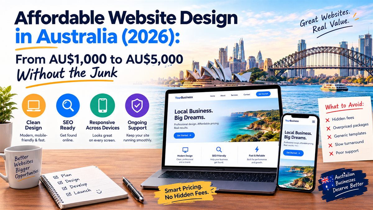 Affordable Website Design in Australia (2026): From AU$1,000 to AU$5,000 Without the Junk